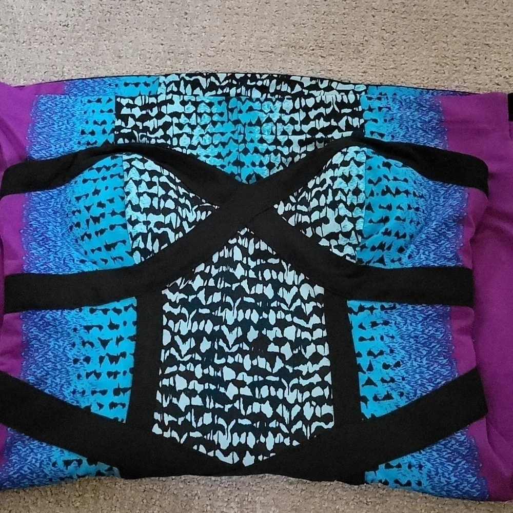 Rampage Vibrant Multi Color Strapless Lined Party Dress - Picture 13 of 14